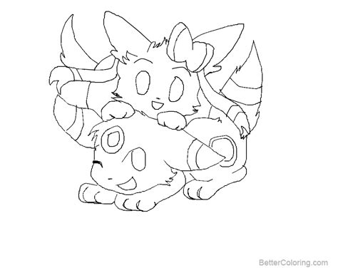 Get inspired by our community of talented artists. Sylveon Coloring Pages with Umbreon by 13girly - Free ...