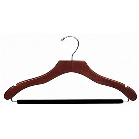 International Hanger Wavy Walnut Wood Suit Hanger With Flocked Non Slip