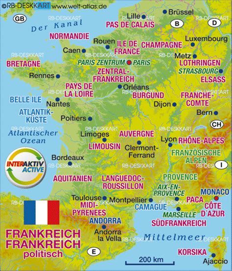 Karte Von Frankreich Land Staat Welt Atlasde