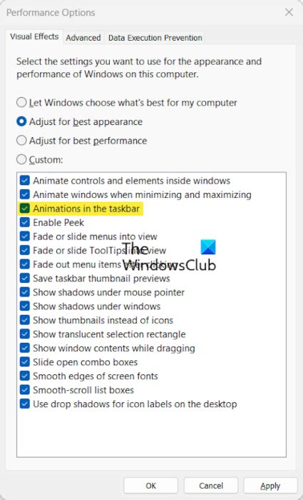 Enable Or Disable Taskbar Animation In Windows 1110