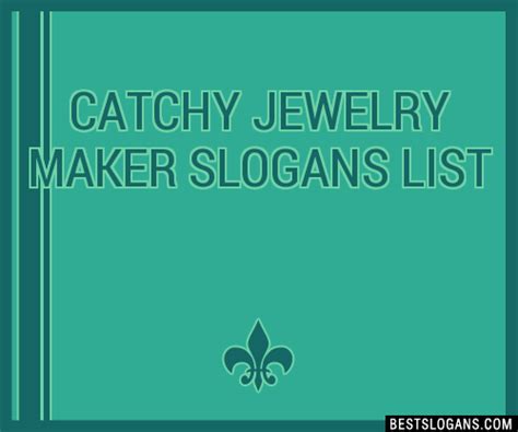 Catchy Jewelry Maker Slogans Generator Phrases Taglines