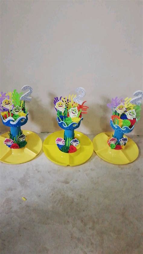 Download Centros de mesa de baby shark | Decoracion de cumpleaños ...