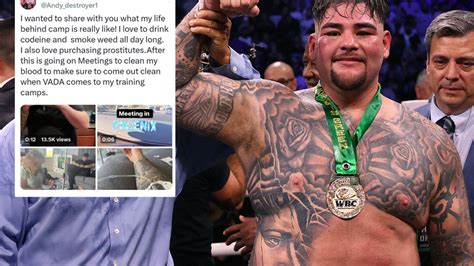 andy ruiz jr s twitter account posts messages about prostitutes and smoking weed but boxer