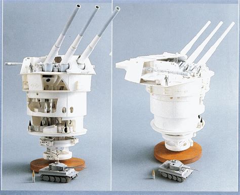 Scale Model Yamato Turret With Apc Type 91 Projectile Compared To Tiger