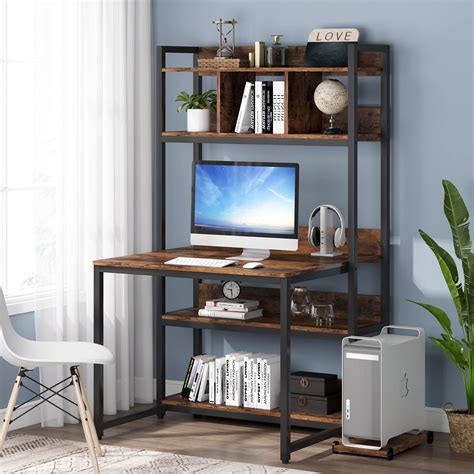 Buy Tribesigns Computer Desk With Hutch Industrial Office Desk