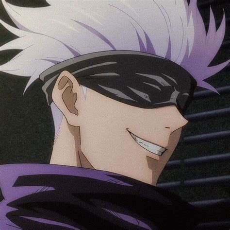 An Anime Character With White Hair And Black Eyes Looking To His Left