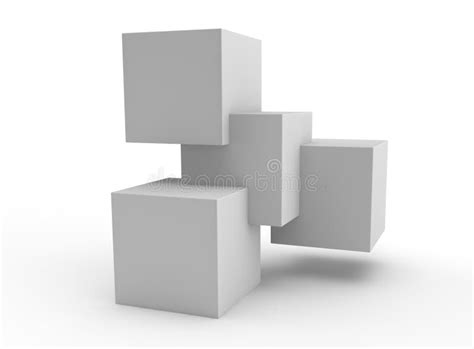 Simple Structure Of A Stack Of Cubes To Represent Teamwork Stock