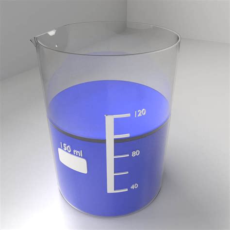 150ml Glass Beaker With Liquid 2 3d Model By Unos