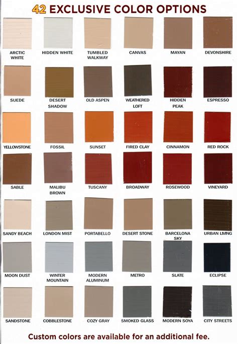 Valspar Solid Stain Color Chart