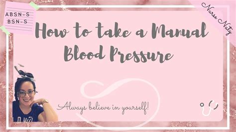 How To Take A Manual Blood Pressure Youtube