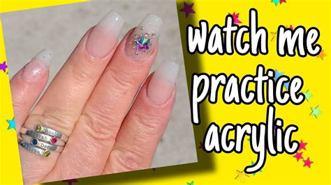 Watch Me Practice Acrylic Nailsdiy At Home Youtube