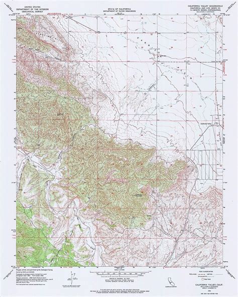 Yellowmaps California Valley Ca Topo Map 124000 Scale 7