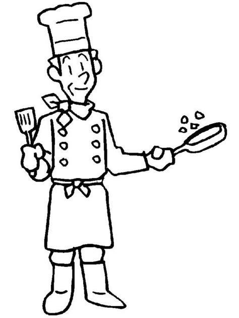 Turkey coloring pages for kids to print and color. An old cook in Community Helper Coloring Pages free ...