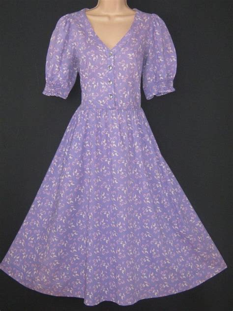 Laura Ashley Vintage Lavender Blossoms Summer Tea Dress Uk Etsy Uk