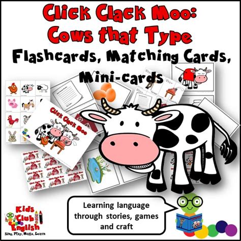 Click Clack Moo Flashcards And Game Cards Kids Club English