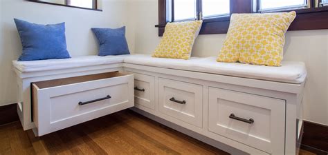 Josie white corner breakfast nook. Breakfast nook bench seating drawers | Kitchen nook bench ...