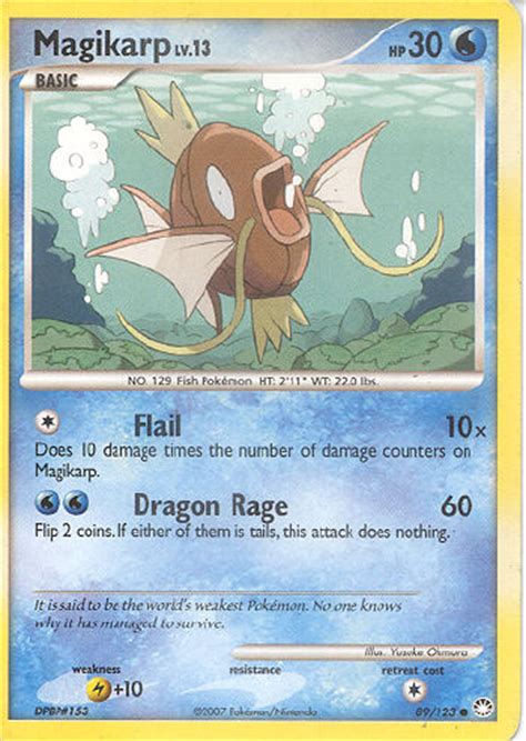 But every now and again, a card sometimes, even a great card may have one completely useless move. Caitlyn's Pokémon Card Collection -- Magikarp (card)