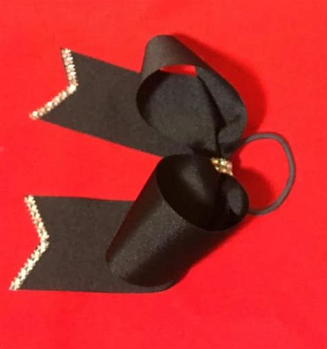 Solid Black Cheerleader W Bling Hair Bow Nelly S Bow Tique