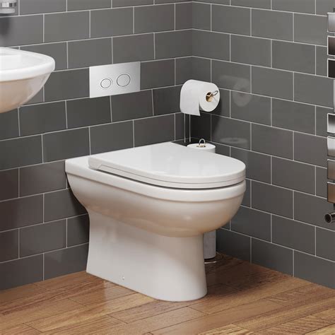 Btw Back To Wall Toilet Pan D Shape Concealed Cistern Unit 500mm Soft