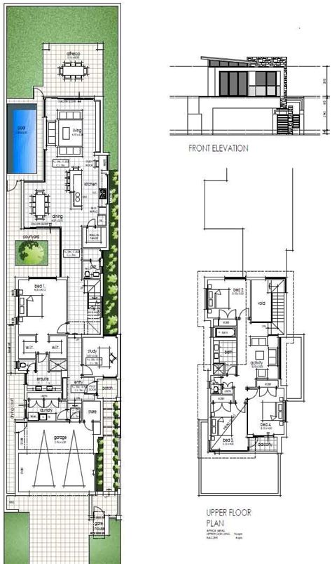 Final Narrow Two Storey Design Floor Plans Narrow House Designs