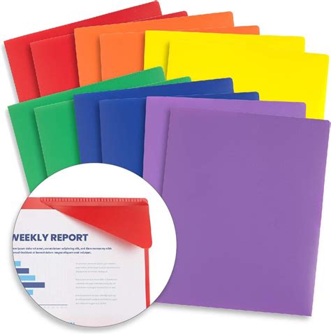 Blue Summit Supplies Plastic Folders With Pockets