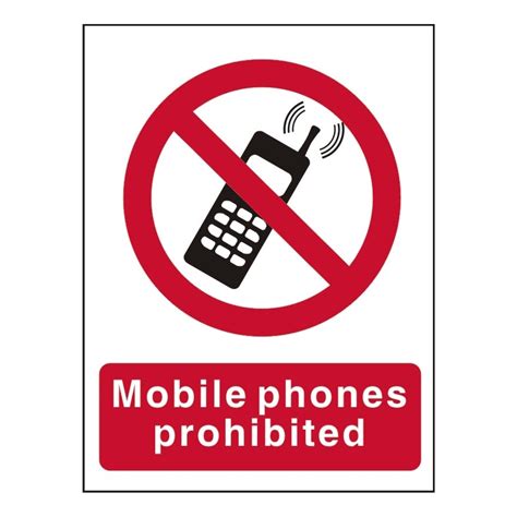Mobile Phones Prohibited Prohibition Signs
