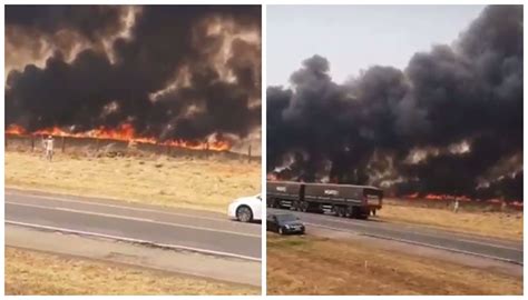 Queimada De Grandes Propor Es Atinge Canavial S Margens De Rodovia Em