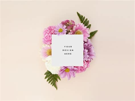 There's something pretty exciting and heartwarming about the long, plastic sticks that hold a tiny envelope and card. Thank You Card Mockup with Flowers | Mockup World HQ