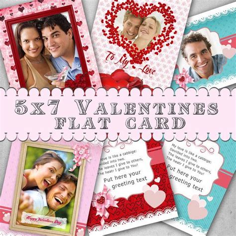 5x7 Valentine Photo Card Photoshop Templates Setn2 By Zavod 700