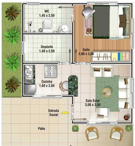 Plantas De Casas Com 2 Quartos 80 Projetos E Plantas Para 2021