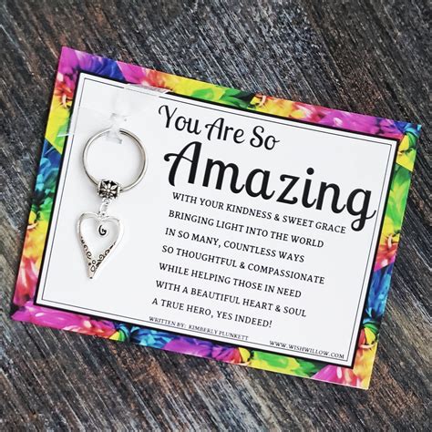 Thoughtful Thank You Gift You Are Amazing Heart Keychain Etsy