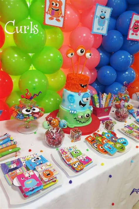Little monster party supplies and monster party favors. Colorful monsters birthday party! See more party planning ...