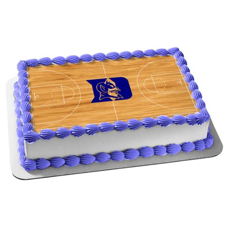 Duke Blue Devils Logo Basketball Court Edible Cake Topper Image Abpid0 A Birthday Place