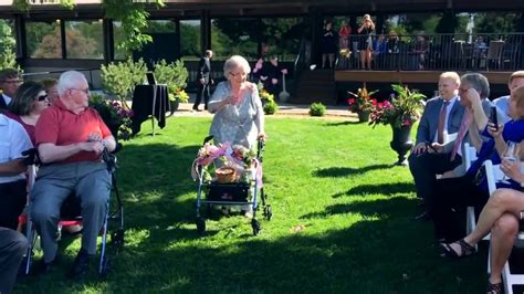 watch 92 year old be flower girl at granddaughter s wedding youtube