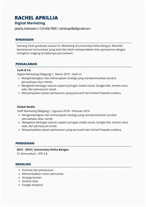 10 Contoh Cv Ats Friendly Bahasa Indonesia Agar Cepat Dipanggil