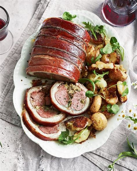 Herby Stuffed Saddle Of Lamb With Crushed Roasties Put A Fresh Spring