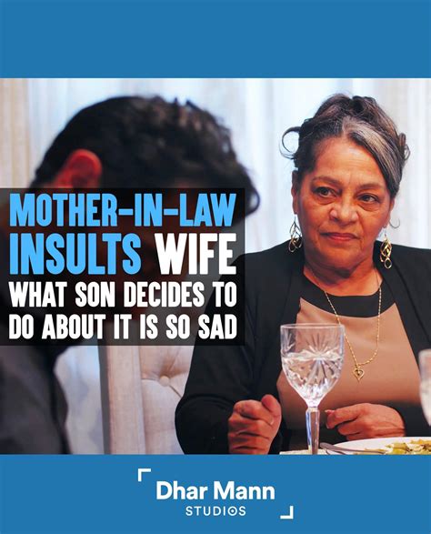 Mother In Law Insults Wife What Son Decides To Do About It Is So Sad Always Stand Up For Your