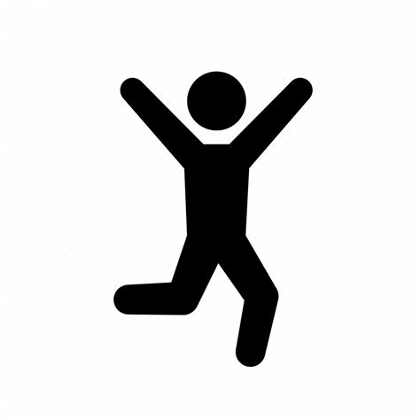 Excitement Happy Jumping Man Person Stick Figure Businessman Icon