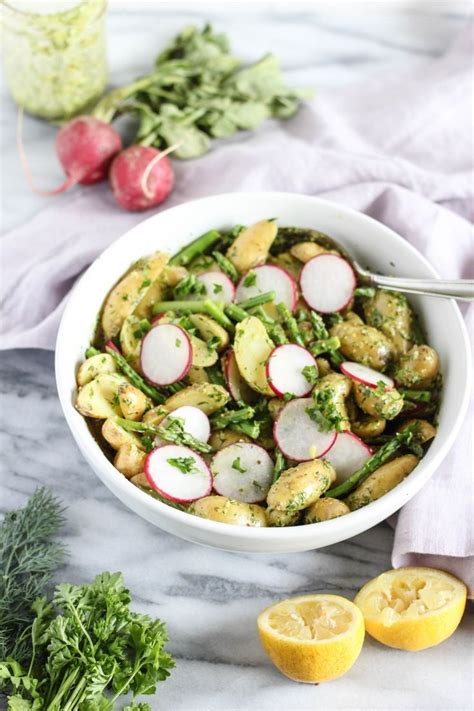 Herby Potato Salad With Asparagus And Radish Vegan Gluten Free