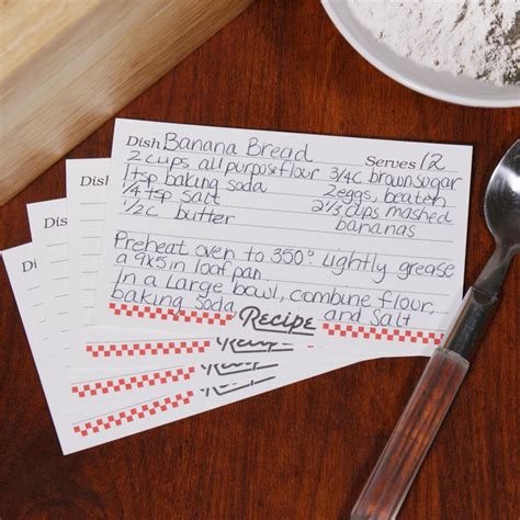 Recipe Cards Recipe Cooking Cards Menu Cards From