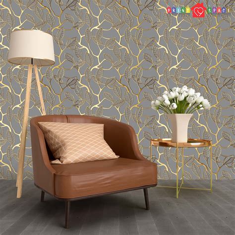 Vintage Gold And Gray Lattice Wallpaper Traditional Non Woven Etsy Uk