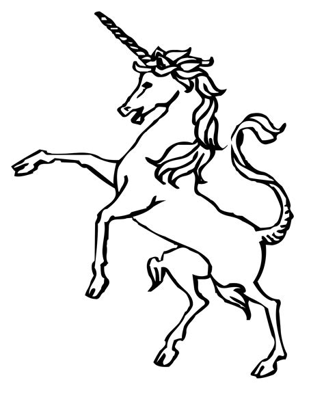 Simple Unicorn Outline Coloring Coloring Pages