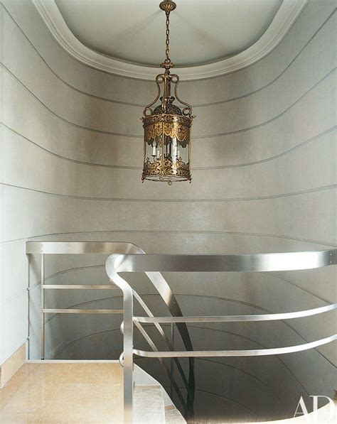 the stairwell railing was designed by architect thierry despont and executed by metalsmith jean