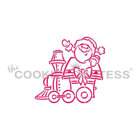 Christmas Train Santa Engine Stencil Baking Bliss