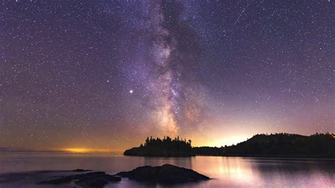 Milky Way Timelapse Over Lake Superior Youtube