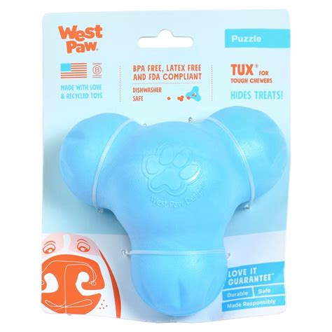 West Paw Zogoflex Tux Treat Dispensing Toy Large Aqua Blue — Ellington