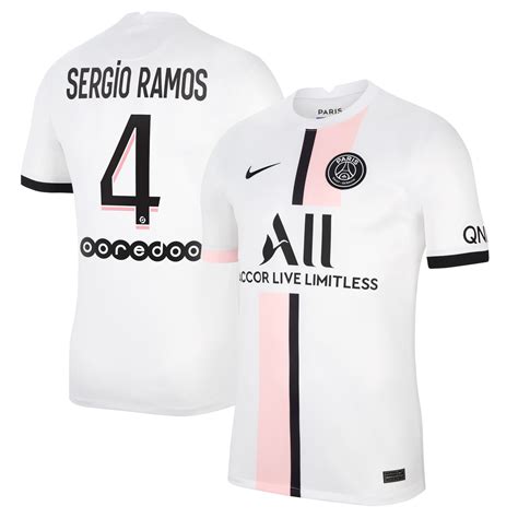 Paris Saint Germain Away Stadium Shirt 2021 22 With Sergio Ramos 4 Printing