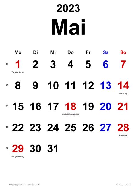 1 Mai 2023 2023 Calendar