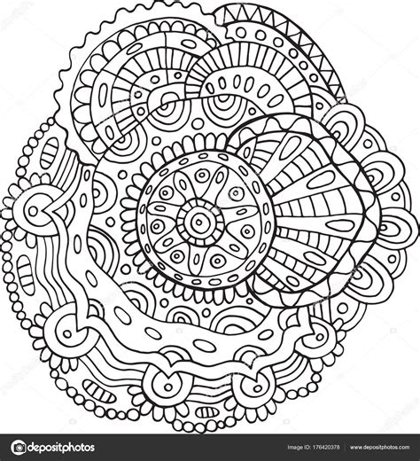 Flower Mandala Doodle Coloring Page For Adults Vector Illustr Stock