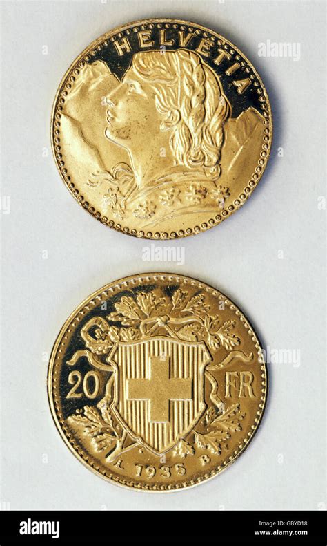 Money Finance Coins Switzerland Gold Coin 20 Swiss Francs